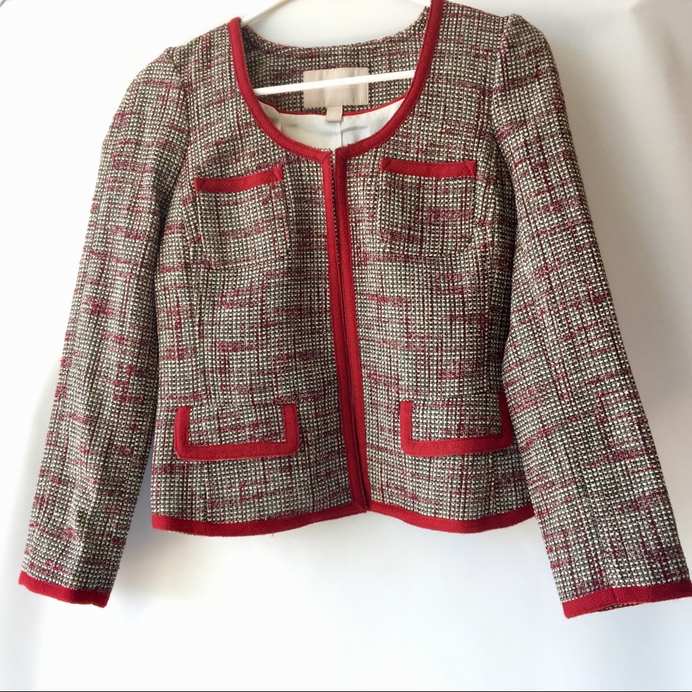 Fitted blazer with red piping- never used